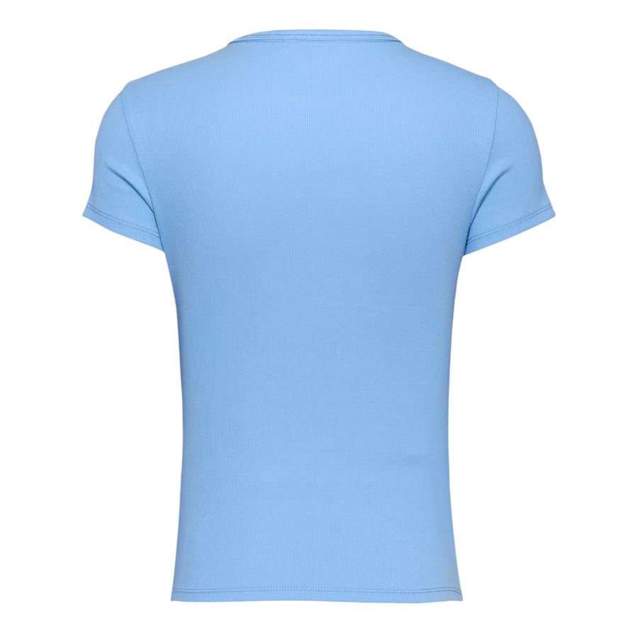 T-shirt slim fit a coste con scollatura rotonda da donna Tommy Jeans | DW0DW17383C12